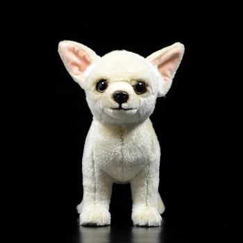25 cm Veren Chihuahua Pes Kratek Las Plišastih Igrač Realne Rumena Psi, Polnjene Živali, Igrače, Mehke Igrače Za Otroke
