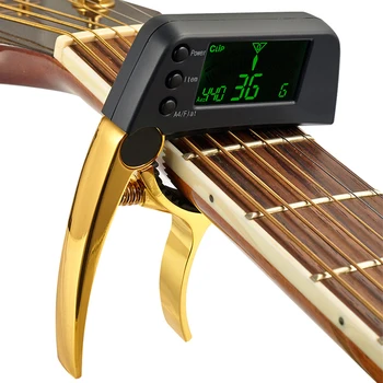 Kitara Capo Tuner 2 v 1 z LCD Vpetje za Akustični Folk Električne Kitare Dodatki
