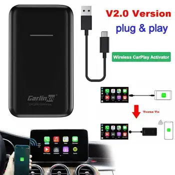 Carlinkit Apple CarPlay IOS 13 2.0 USB Brezžično Posodobitev Auto Connect za Avtomobilske OEM Original Žično CarPlay Do Brezžičnega Carplay Črna