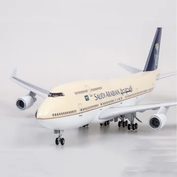 47 CM 1/150 Obsega Letala 747 B747-400 Letal Saudi Arabian Airlines Model Z Svetloba & Kolesa podvozje, Diecast Letalo Igrače