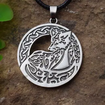 SanLan 1pcs dropshipping Norse Viking Etnične Fox, Ogrlico, Obesek, Celtico Plemenski Fox Talisman Nakit Ogrlica