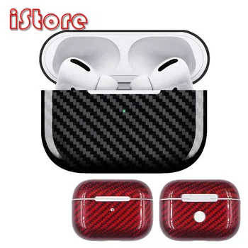 Ogljikovih vlaken zaščitna cas Za Apple AirPods pro Brezžične Bluetooth Slušalke Polnjenje Zaščitno Ohišje iz Ogljikovih vlaken materiala