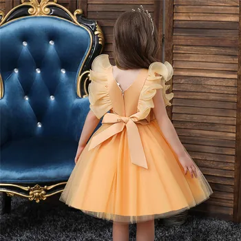 Vezenje Ena Ramenski obleke za Otroke, Princesa Formalnih Obleke Cvet Otroci Poročni Večer Maturantski Obleki Dekleta Božič Stranka