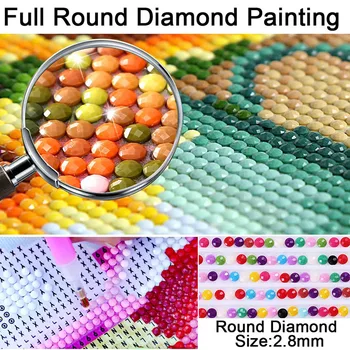 DIY 5D Diamond Slikarstvo Navzkrižno Šiv Konj Pokrajini, Polni Krog Sveder Diamantni Vezenje Mozaik Wall Art Dekor