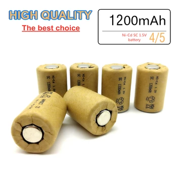 OBMOČJE ENO visoke kakovosti 4/5 SC baterije, NI-Cd 1,2 V 1200mah baterijo za ponovno polnjenje, ne zavihek, za LED ročna orodja