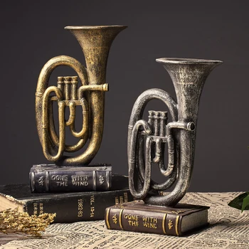 Obrti Antični Glasbeni Instrument, Figurice Spominkov Starinsko Doma Dekor Retro Smolo Glasbeni Instrument Model Nostalgija Ornament