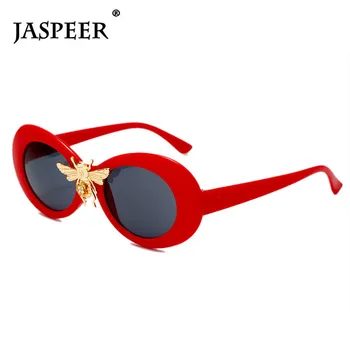 JASPEER Steampunk sončna Očala Moški Ženske Luksuzne blagovne Znamke Oblikovalec Ovalne Punk sončna Očala UV400 Buljiti Modni Očala