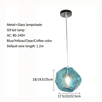 Barvita Led LED Obesek Luči Sodobne Minimalistične Stekla, ki Visi Svetilka Za Posteljne Bar Oltarja Dnevna Soba Dekoracijo G9 Žarnica 220V