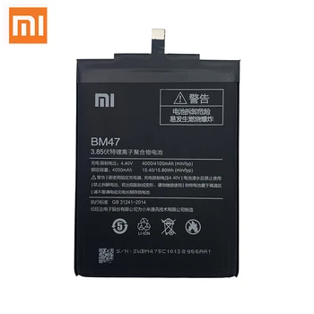 Prvotne Xiao Mi Redmi 3S 3Pro Baterije BM47 XiaoMi Redmi 3X Hongmi 3 S Pro Visoke Kakovosti Realnih Kapacitet 4000 mah Baterija