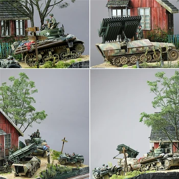 DIY Vojaške Model Zgradbe Kompleti Svetovne Vojne nemški Vojak, Zavetje Hiše Lesa, Kabina 1:35 Obsega Pesek Tabela Model Kompleti