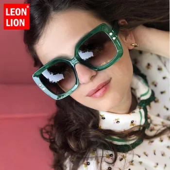 LeonLion Kvadratnih Retro Sončna Očala Ženske Luksuzni Sončna Očala Ženske/Moški Prevelik Očala Ženske Letnik Oculos De Sol Feminino