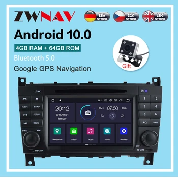 Android 10.0 4+64 G Avto Radio, GPS Navigacija za Benz C-Razred W203 2004-2007 Multimedijski Predvajalnik, Radio, video, stereo dsp internetnih storitev (isp) wifi