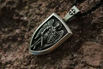 1pcs debelo moških ogrlica Nadangel St. Michael Zaščito Me Saint Shield Zaščita Čar ruske orhodox ogrlico, obesek