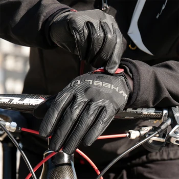 Zimske kolesarske rokavice šok absorpcije non-zdrsa, zaslon na dotik, odporen na veter. tople rokavice šport na prostem polno prst rokavice