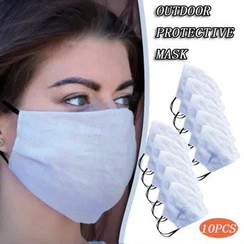 10PCS Naravno Perilo za Odrasle Dustproof Windproof PM2.5 Masko Za Odrasle Stroj Tkanine Masko Usta-Žarilna Ponovno Ženske Obraz