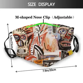 A Vectorised Basquiat Večkratno uporabo Masko Jean Dustproof zaščitni Pokrov Respirator Žarilna Maske z Filtri