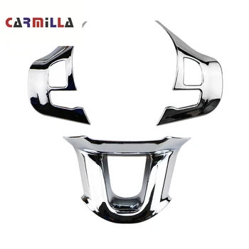 Carmilla 3Pcs/Set ABS Chrome Avto Volan Okrasni Pokrov Trim Nalepka je Primerna za Peugeot 2008 - 2019 Dodatki