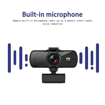 2K Pogon-prosta vgrajeni Mikrofon za 360 Stopinj Vrtljiv Objektiv Računalnik Spletna Kamera