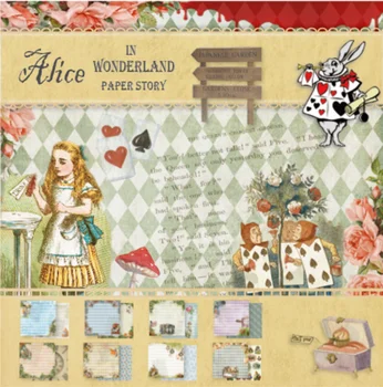 Alice v Čudežni deželi Junkjournal Kartona Občutek Jeseni Obrti Papir Pad Dekorativni Modelov Festival Darilo Pakiranje Komplet