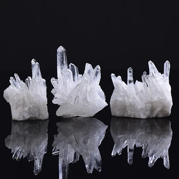 1PC Naravno Bela Crystal Grozdov Quartz Crystal Zdravje Zdravljenje Reiki Kamni Kristali Točke Vzorcu Doma Dekoracijo Raw Kristali
