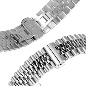 Metulj Sponke 20/22 mm Srebro iz Nerjavečega Jekla Watchband Poliranje Kovin Watch Band Zamenjava z Pomladi Palice