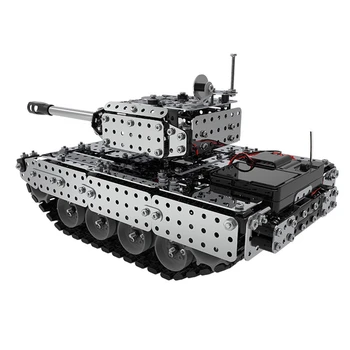 2.4 G RC Tank DIY Sklop Komplet iz Nerjavečega Jekla Daljinski upravljalnik Model Igrača Vgrajen 3,7 V 300MAh Litijeva Baterija