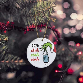 1pc 2020 Krog Grinch Božični Okraski, Ornament, Ročno izdelana Darila za Dom