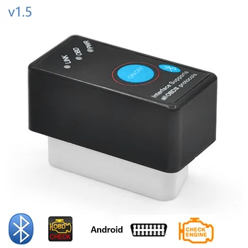 Dewtreetali OBD2 Mini Eml327 V1.5 Bluetooth Vklop 16Pin 12V OBDII Avto Kodo Bralnik BREST 327 za Android Diagnostično Orodje