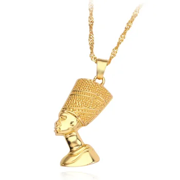 2019 novo Jezus stari Egipčanski Faraon glavo portret hip hop obesek led out moške zlato ogrlico nakit darilo