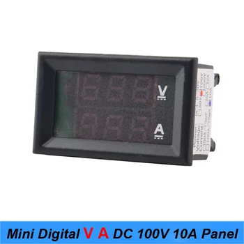 Mini Digitalni Voltmeter Ampermeter DC 100V 10A Plošča Amp VoltVoltage Tekoči Meter Tester 0.28 Modra Rdeča Dvojno LED Zaslon Visoke qulity