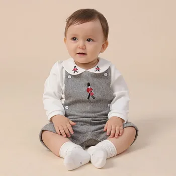 2020new Jeseni, Pozimi Nova Otroška Oblačila Baby Pletenine Novorojenčka Vezene Strappy Hlače Nastavite Majhni Otroci, Oblačila Božič