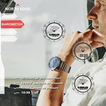 Severni Rob GAVIA 2 Poslovni Smart Watch Luksuzni Polno Jeklenih Višinomer, Kompas Šport Digitalni watch Nepremočljiva smartwatch za moške