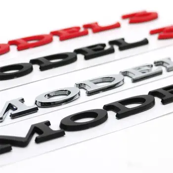 Avto Uspela Visoko Zmogljivost Trunk Nalepke Chrome Črke Rep Prijavite Ornament Simbol za Tesla MODEL S 3 X Logotip Avto Dodatki