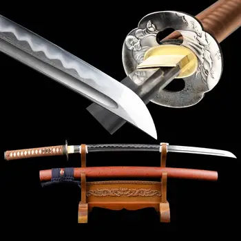 Ostre Katana Ročno Polirani Japonski Meč Polno Tang Gline Kaljeno Samuraji Meč Lepo Dekoracijo Doma Prisotna Nož