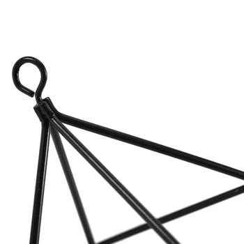 Prostostoječi Visi Sajenje Geometrijske Swing Kovanega Železa Tillandsia Zraka Rastline Imetnik Trikotno Oblikovan Kovinsko Stojalo