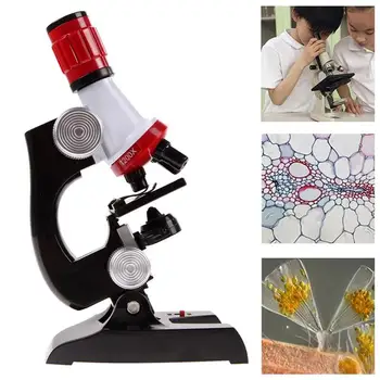 Novo Mikroskopom Komplet Lab LED 100X-1200X Doma, Šole, Izobraževalne Igrače Darilo Biološki Mikroskop Za Otroke Otrok