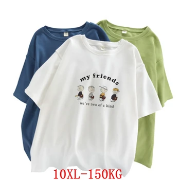 Velik obseg ženske T-shirt plus velikost 7XL 8XL 9XL 10XL poletje krog vratu kratek rokav ohlapno črno in belo, rdeče, velike, T-shirt vrh