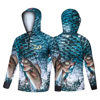 2020 Novo DAIWA Ribiško Oblačila Prikrivanje Ribiška Oblačila za zaščito pred soncem Dihanje Proti Komarjem Quick Dry DAWA Ribolov Majica