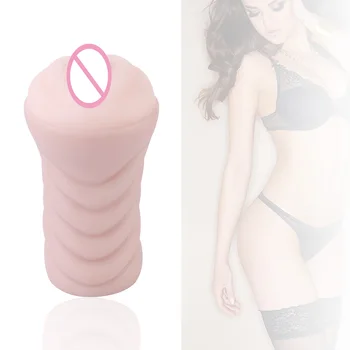 Dvojna plast Žep Pravi Umetno Muco Vaginamen sex igrače Dvojno trdoto 3D sex igrače Realne Silikonski vagina pravi muca
