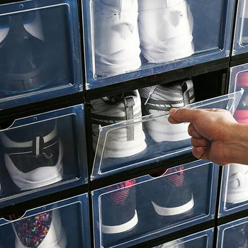 Prozoren Pokrov Superge Stackable Predal Čevlji Škatla za Shranjevanje Posode Čevelj Organizator Shoebox shranjevanje Čevljev rack