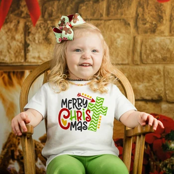 Moda Srčkan Print Božič Baby Fantje Tshirt Otroci Majice Otroci Počitnice Priložnostne Dekleta Vrh Božič Tee Majice Oblačila