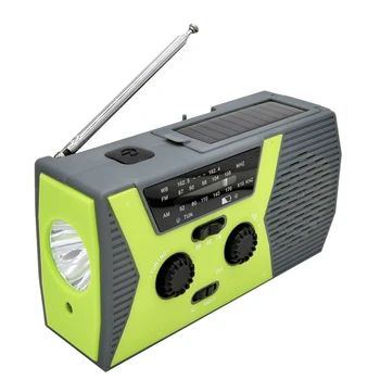 Vreme Radio z LED Svetilko, SOS Alarm Sončne Strani Ročice v Sili, Radio, 2000MAh Moči Banke za Pametni Telefon