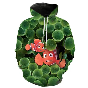 2020 Moški Ženske Otroci Hoodies Sweatshirts iz Risank Anime Iskanje Nemo Prined 3D Puloverju Vrhovi, ki so Hoody Fantje Dekleta Kul Hooded Suknjič