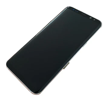 SUPER AMOLED S8 LCD Z Okvirjem Za Samsung Galaxy S8 G950 G950F Zaslon S8 Plus G955 F955F Zaslon na Dotik Skupščina S Črno Piko