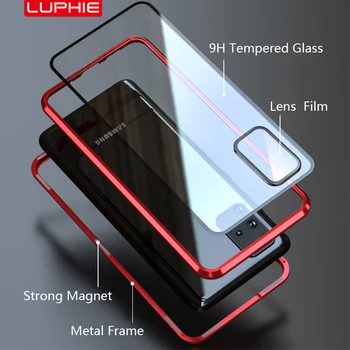 Luphie Magnetnih Kovin Primeru Telefon Za Galaxy S20 Plus Močan Magnet Steklen Pokrov Za Upoštevajte, 20 Ultra Pro Jasno Nazaj Zaščito Objektiva