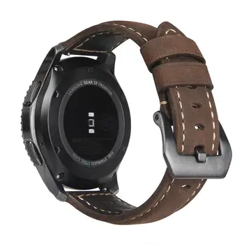20 mm 22 mm Pravega Usnja watch trak Pasu za Samsung Prestavi S3 S2, Galaxy 42/46mm aktivna Amazfit Stratos 2 2S zapestnica razredi