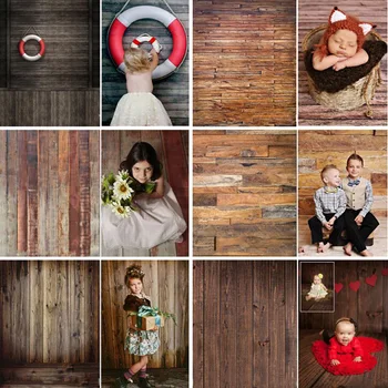 Lesena Tla Ozadje za Fotografiranje Baby Tuš Rojstni Foto Ozadje za Otroke Novorojenčka Portret Kulise Studio