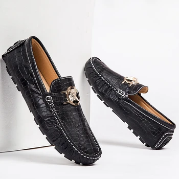 2020 luksuzne blagovne znamke oblikovalec srebro čevlji vožnje gospoda mens krokodil usnja loafers priložnostne naravno, pristno letnik velika velikost 48