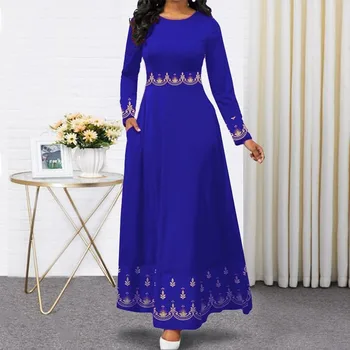 Indonezija Obleke Hidžab Bangladeš Plus Velikost Obleko 5XL Dubaj Modra Abaya Za Ženske Pakistan Muslimanskih Dolgo Obleko Maxi Islamska Oblačila
