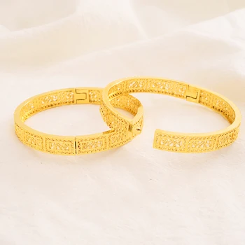 4pcs 24K Dubaj bangles Etiopski nakit zapestnice za ženske Afriške poročni nakit Za Bangles Stranka darila